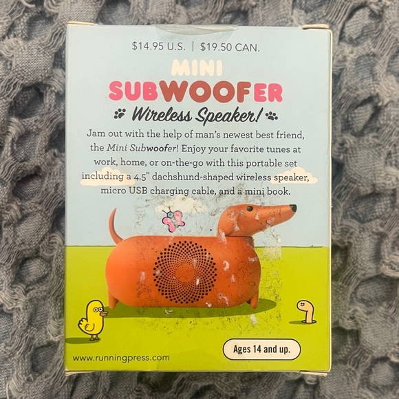 Running Press Mini SubWOOFer Wireless Speaker - New - Picture 2 of 6